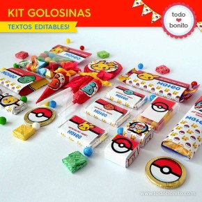 Pokémon: kit etiquetas de golosinas