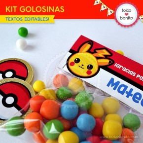 Pokémon: kit etiquetas de golosinas