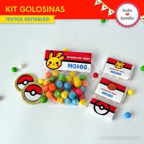 Pokémon: kit etiquetas de golosinas