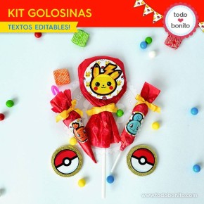 Pokémon: kit etiquetas de golosinas