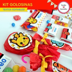 Pokémon: kit etiquetas de golosinas