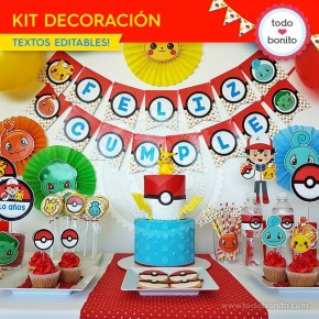 Kit Decoración Globos Pikachu Número Rojo Cumpleaños Pokemon – tienda