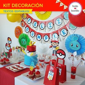 Kit Decoracion Cumpleaños Pokemon