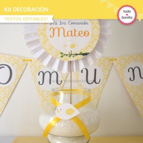 Pajarito bebé amarillo: Kit decoración