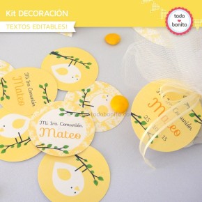 Pajarito bebé amarillo: Kit decoración