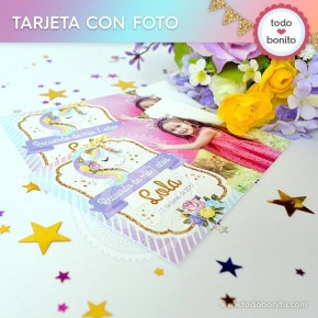 Unicornio: tarjeta con foto