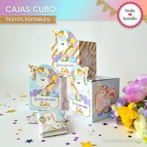 Unicornio: cajas cubo