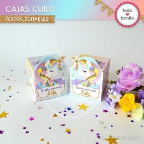 Unicornio: cajas cubo