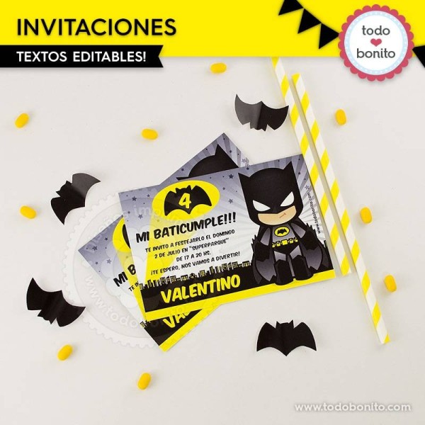 Batman: invitación imprimible y digital