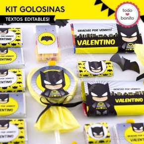 Batman: kit etiquetas de golosinas