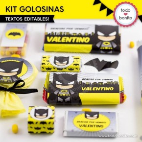 Batman: kit etiquetas de golosinas