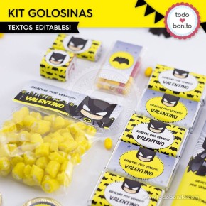 Batman: kit etiquetas de golosinas