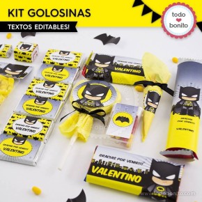 Batman: kit etiquetas de golosinas