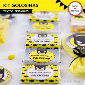 Batman: kit etiquetas de golosinas