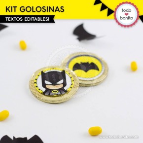 Batman: kit etiquetas de golosinas