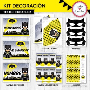 Batman: decoración de fiesta para imprimir