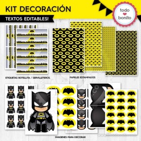 Batman: decoración de fiesta para imprimir