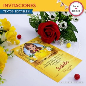 La Bella y la Bestia: invitación para imprimir