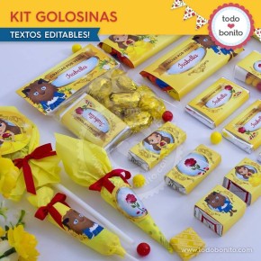 La Bella y la Bestia: kit etiquetas de golosinas