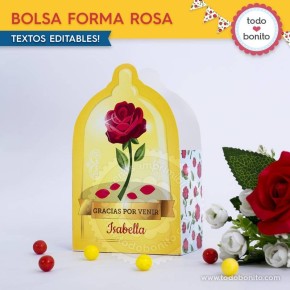 La Bella y la Bestia: bolsita con forma