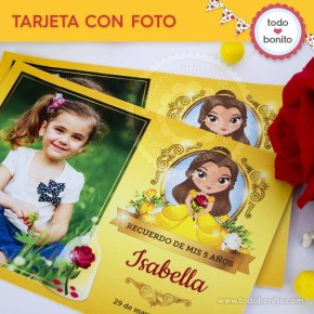 La Bella y la Bestia: tarjeta con foto