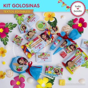 Moana: kit etiquetas de golosinas