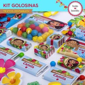 Moana: kit etiquetas de golosinas