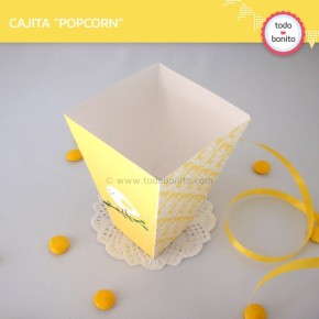 Pajarito amarillo: cajita popcorn