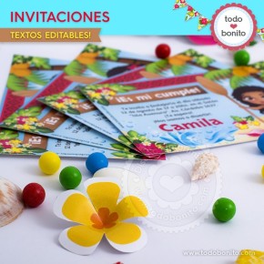 Moana: invitación para imprimir