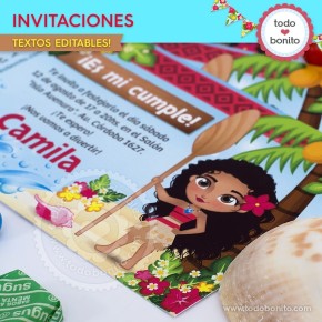 Moana: invitación para imprimir