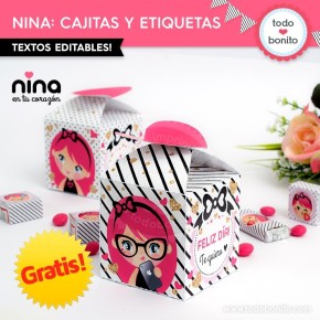 *GRATIS * Cajitas y etiquetas de Nina