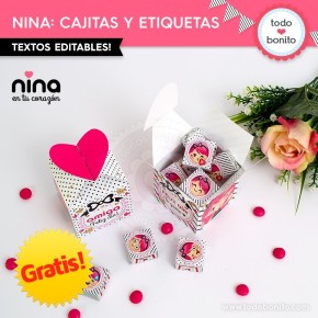 *GRATIS * Cajitas y etiquetas de Nina