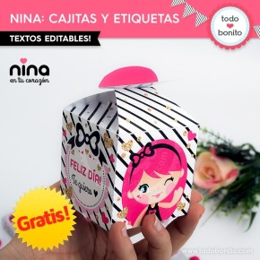 *GRATIS * Cajitas y etiquetas de Nina