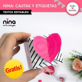 *GRATIS * Cajitas y etiquetas de Nina