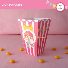 Circo niñas: Caja popcorn para imprimir