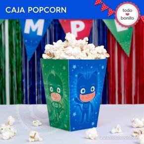 Heroes en Pijamas: caja popcorn para imprimir