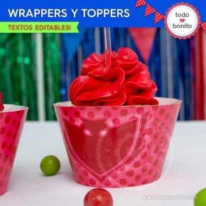 Heroes en Pijamas: wrappers y toppers para cupcakes