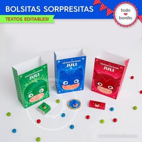 Heroes en Pijamas: bolsa sorpresita para imprimir