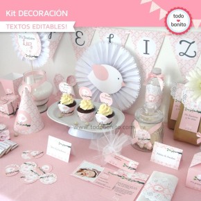 Pajarito rosa: Kit decoración