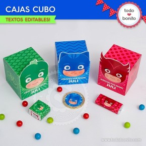 Heroes en Pijamas: cajita cubo para imprimir