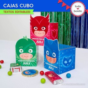 Heroes en Pijamas: cajita cubo para imprimir