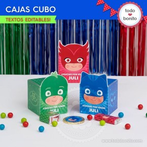 Heroes en Pijamas: cajita cubo para imprimir