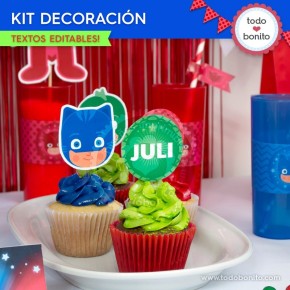 Heroes en Pijamas: decoración de fiesta para imprimir