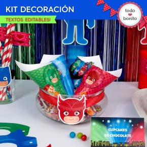 Heroes en Pijamas: decoración de fiesta para imprimir