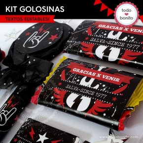 Rock: kit etiquetas de golosinas