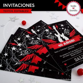 Rock: tarjeta invitación