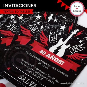 Rock: tarjeta invitación