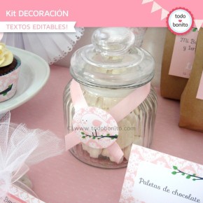 Pajarito rosa: Kit decoración