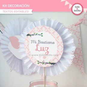 Pajarito rosa: Kit decoración