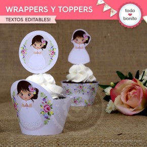 Primera Comunión modelo Juana: wrappers y toppers